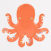 Octopus Plate shaped like a bright orange octopus with curling tentacles, cute eyes, and shiny iridescent dot accents on a white background.