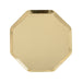 Gold Side Plate with shiny metallic gold finish and octagon shape on a white background.