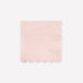 Dusky Pink Small Napkin with soft blush pink color, scalloped edges, and embossed border details on a white background.