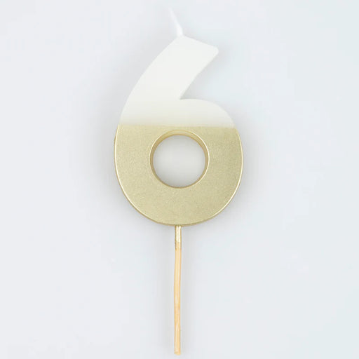 Gold Dipped #6 Candle | 1ct