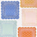 Western square plates with assorted bandana-inspired paisley prints, scalloped edges, and colorful designs.