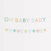 Baby Mini Garland Matchbox set with pastel Oh Baby Baby letters and a second garland with stars, hearts, and moon shapes.