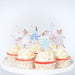 Animal Friends Cupcake Kit featuring illustrated animal character toppers and coordinated cupcake liners arranged on frosted cupcakes.
