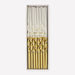 Gold Dipped Twisted Candles in clear packaging with white twisted birthday candles and metallic gold dipped ends.