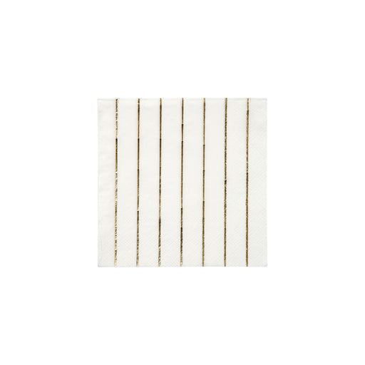 Gold Stripe Small Napkins | 16ct