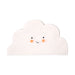 Happy Cloud Napkins shaped like a white cloud with a smiling face and peach cheek accents on a white background.