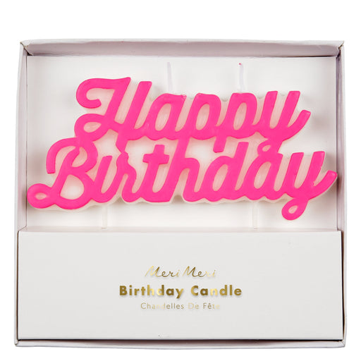 Pink Happy Birthday Candle | 1ct
