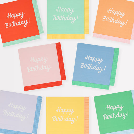 Mixed Happy Birthday Napkins | 16ct