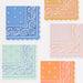 Western Small Napkins featuring bandana-style paisley corner designs in blue, mint, pink, and orange with western motifs.
