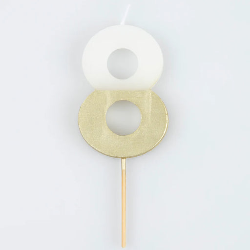 Gold Dipped #8 Candle | 1ct