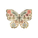 Floral Butterfly Napkins shaped like a butterfly with pastel flower illustrations, leafy details, and metallic gold accents on a white background.