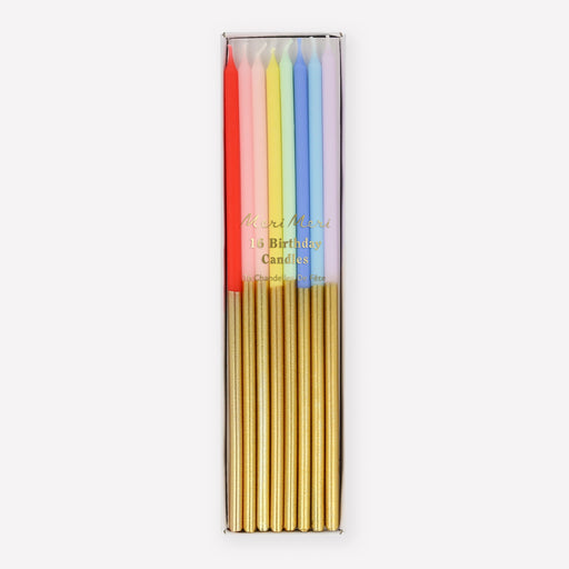 Gold Dipped Rainbow Mix Candles | 16ct