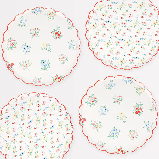 Ditsy Posy Scalloped Side Plates | 8ct