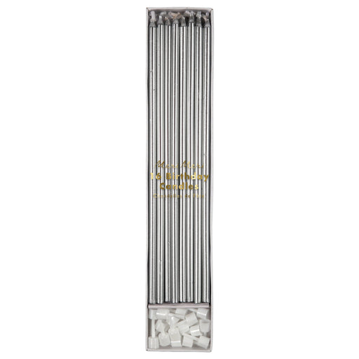 Silver Long Candles | 16ct