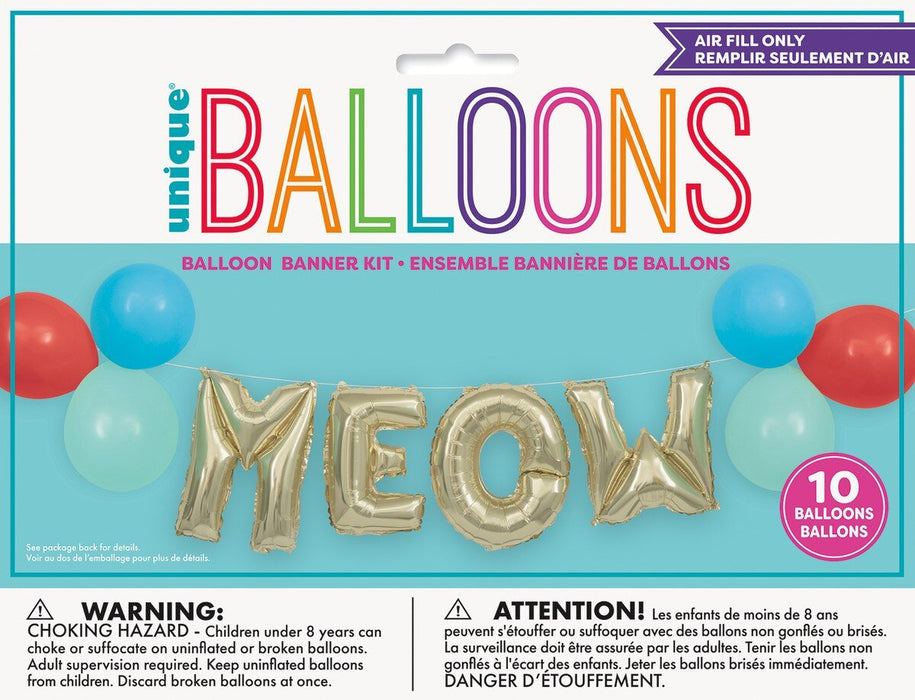 Meow Latex Letter Banner Kit - Party Supplies