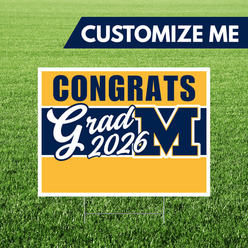 Meridian High School Custom Name Grad Yard Sign 24" x 18" | 1 ct