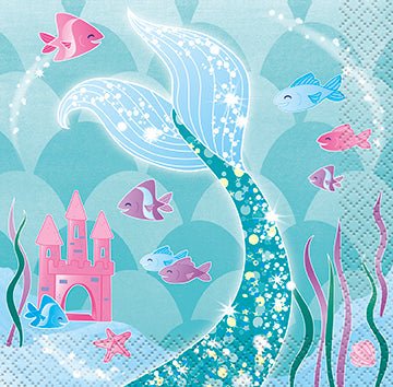 Mermaid Beverage Napkins | 16ct