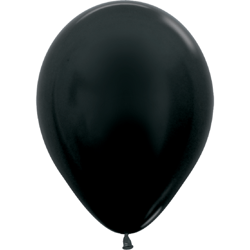 Metallic Black Latex Balloon w/ Helium & Hi-Float, 11" | 1 ct