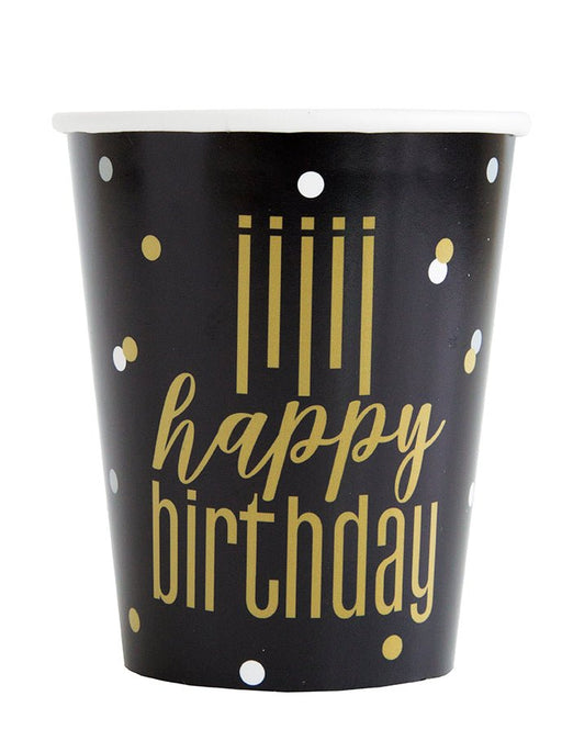 Metallic Happy Birthday Cup 9oz | 8ct