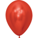 Red latex balloon with a subtle Spider-Man face design visible on the surface, tied at the bottom with a small red knot.