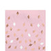 Pink lunch napkins with scattered gold and white diamond shapes in a repeating pattern across the surface.
