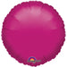 Bright fuchsia round mylar balloon with scalloped edges and Anagram logo at the bottom.