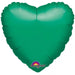 Metallic green heart-shaped foil balloon with rounded edges and an Anagram logo at the bottom.