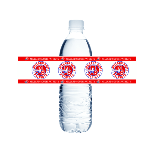 Millard South NE Water Bottle Label 8.5x2" | 24ct