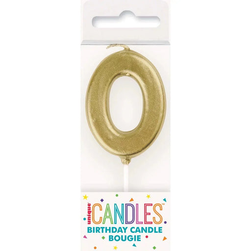 Mini Gold Number 0 Candle | 1ct