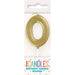 Mini Gold Number 0  Candle - Party Supplies