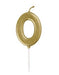 Mini Gold Number 0  Candle - Party Supplies