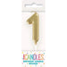 Mini Gold Number 1  Candle - Party Supplies