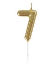 Mini Gold Number 7 Candle | 1ct