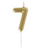 Mini Gold Number 7 Candle - Party Supplies