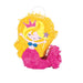Bright yellow and hot pink mini pinata shaped like a smiling mermaid princess with long wavy hair, a crown, starfish accessory, and shell-textured tail.