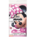Minnie Mouse plastic tablecover packaging featuring Minnie in a pink polka dot bow and dress, measuring 54 inches by 84 inches, containing one tablecover.