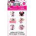 Minnie Mouse temporary tattoos featuring Minnie, bows, hearts, and colorful designs, 24-count party favor tattoos for Minnie Mouse themed birthday celebrations.