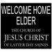 Missionary Welcome Home Elder/Sister! English or Spanish Door Banner, 24" x 21.5" | 1ct Elder / English