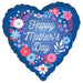 Mother's Day Blue Artful Florals Mylar Balloon 17" | 1 ct