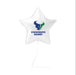 White star-shaped balloon with a logo and 'Congrats Name!' text on a white background
