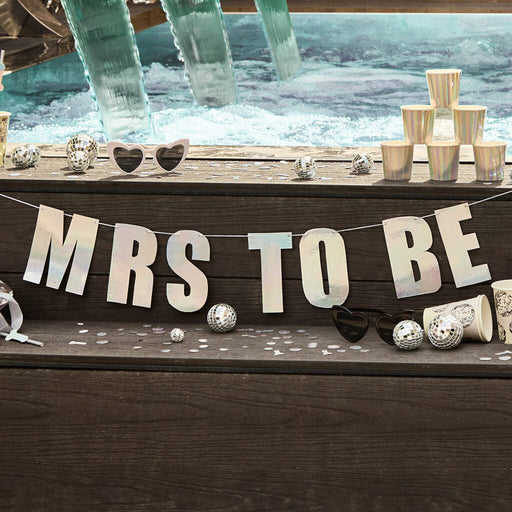 Mrs To Be Iridescent Letter Banner | 1ct