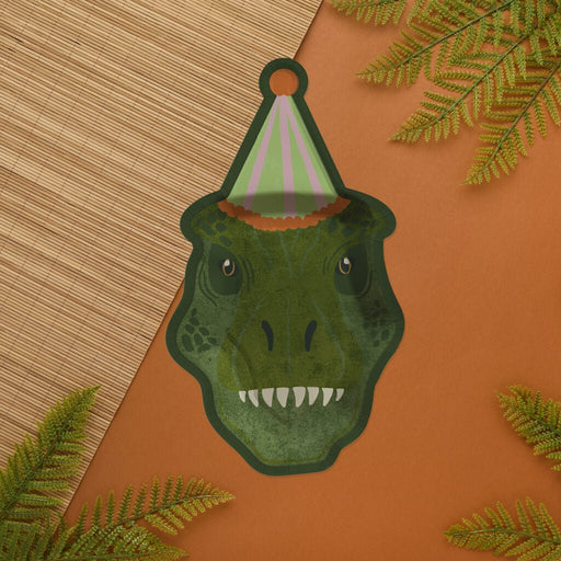 Dinosaur Head Paper Plates | 8ct