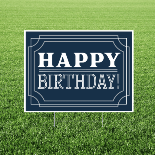 Navy Birthday Yard Sign 24x18" | 1ct