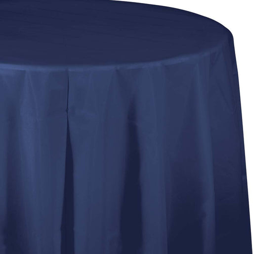 Navy Round Tablecover 82"  | 1ct