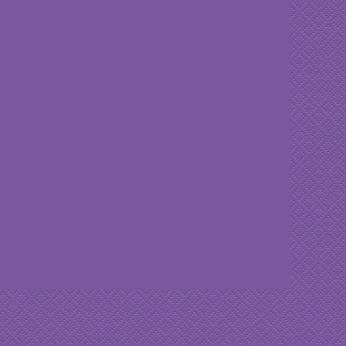 Stack of one hundred neon purple beverage napkins with a textured pattern visible on the edges.