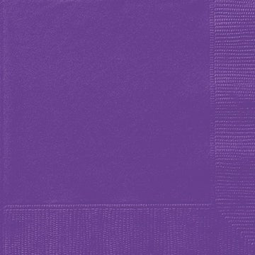 Neon Purple Beverage Napkins | 40ct