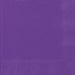 Stack of forty bright neon purple paper napkins with visible stitched edges and textured surface detail.