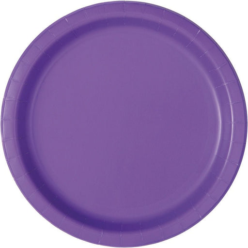 Neon Purple Paper Plates 9" | 50ct