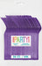 A package of 50 neon purple heavy-duty forks with colorful "PARTY!" branding displayed on the front label.