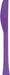 Single neon purple plastic knife with a textured handle and tapered blade shown against a white background.